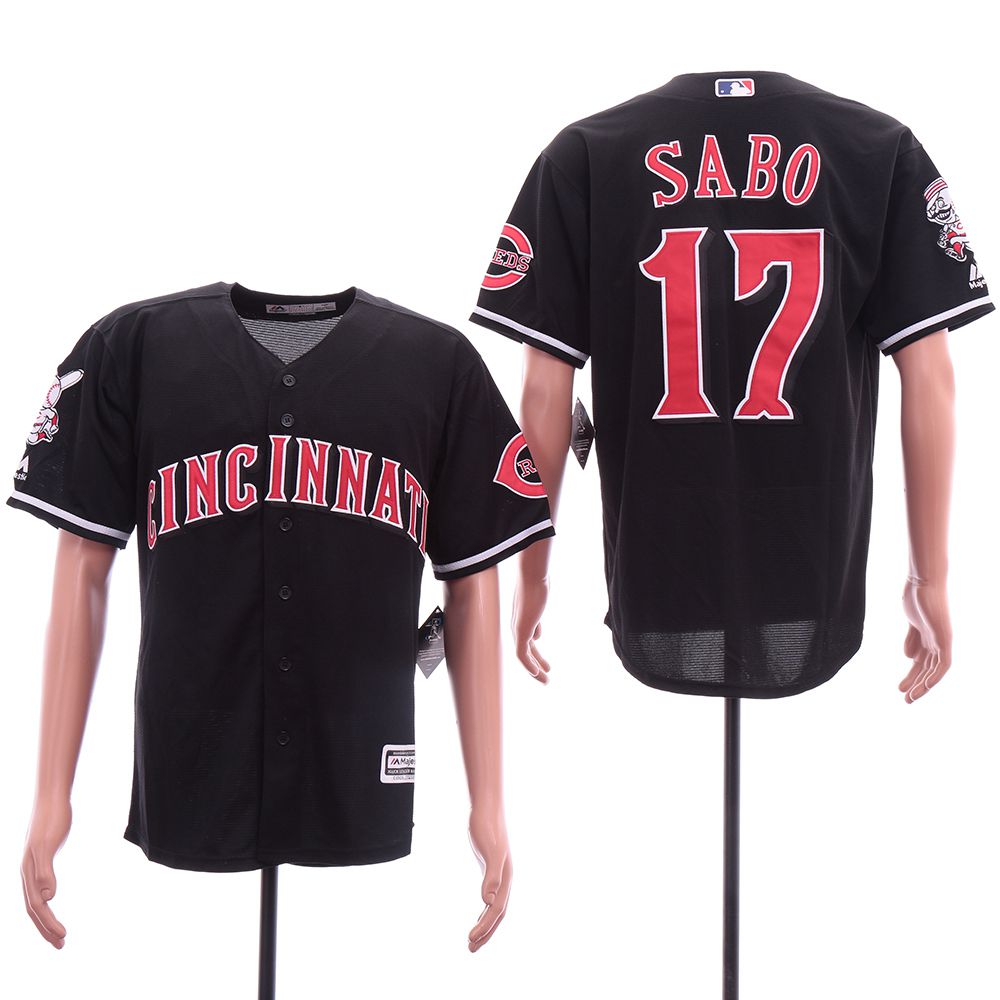 Men Cincinnati Reds #17 Sabo Black Game MLB Jerseys->new york yankees->MLB Jersey